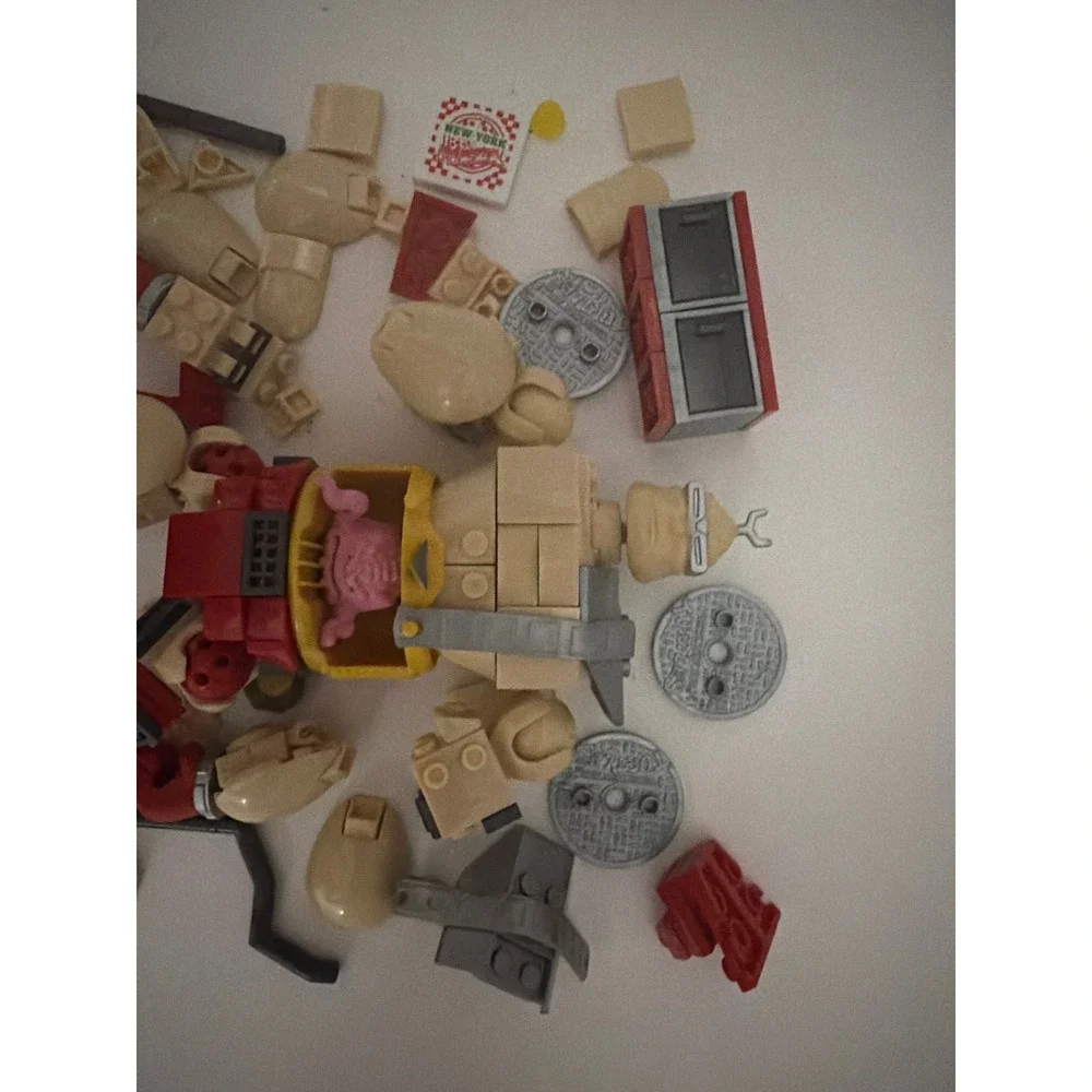 Mega Bloks TMNT Krang Android Body  Minifigure Accessories Lot Pizza Incomplete